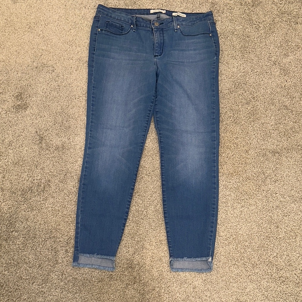 EUC Women's JS Jessica Simpson Brand Blue Jeans Denim Size 32 Ankle Skinny